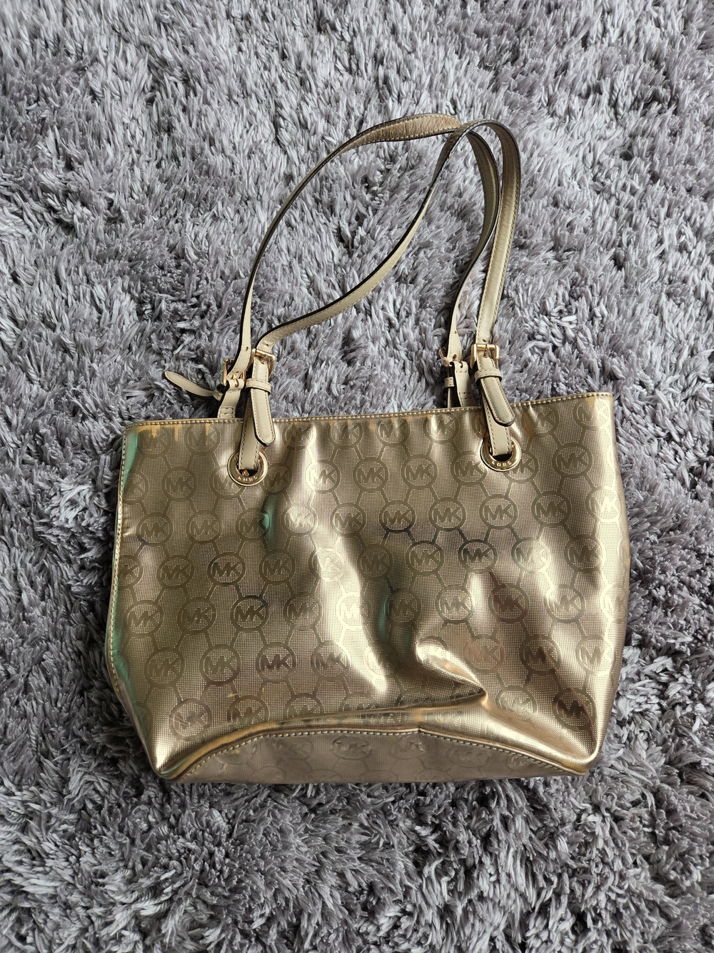 Michael Kors Metallic Bronze Monogram Medium Tote